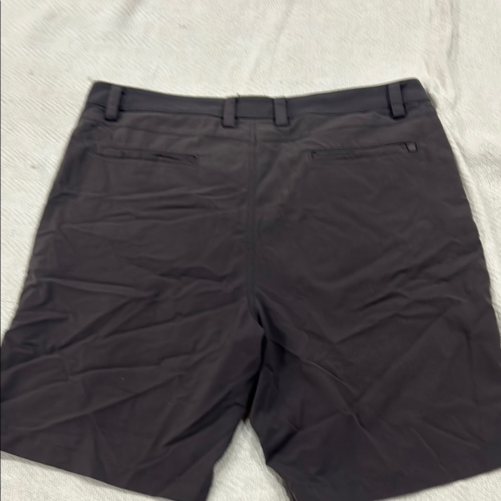 Black Flat Front Shorts with Classic Fit - Picture 3 of 3